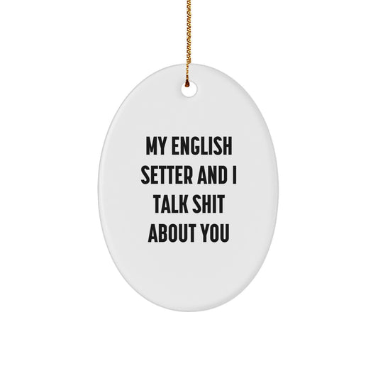 English Setter Oval Ornament Keepsake for Him Christmas Gift - Image 1