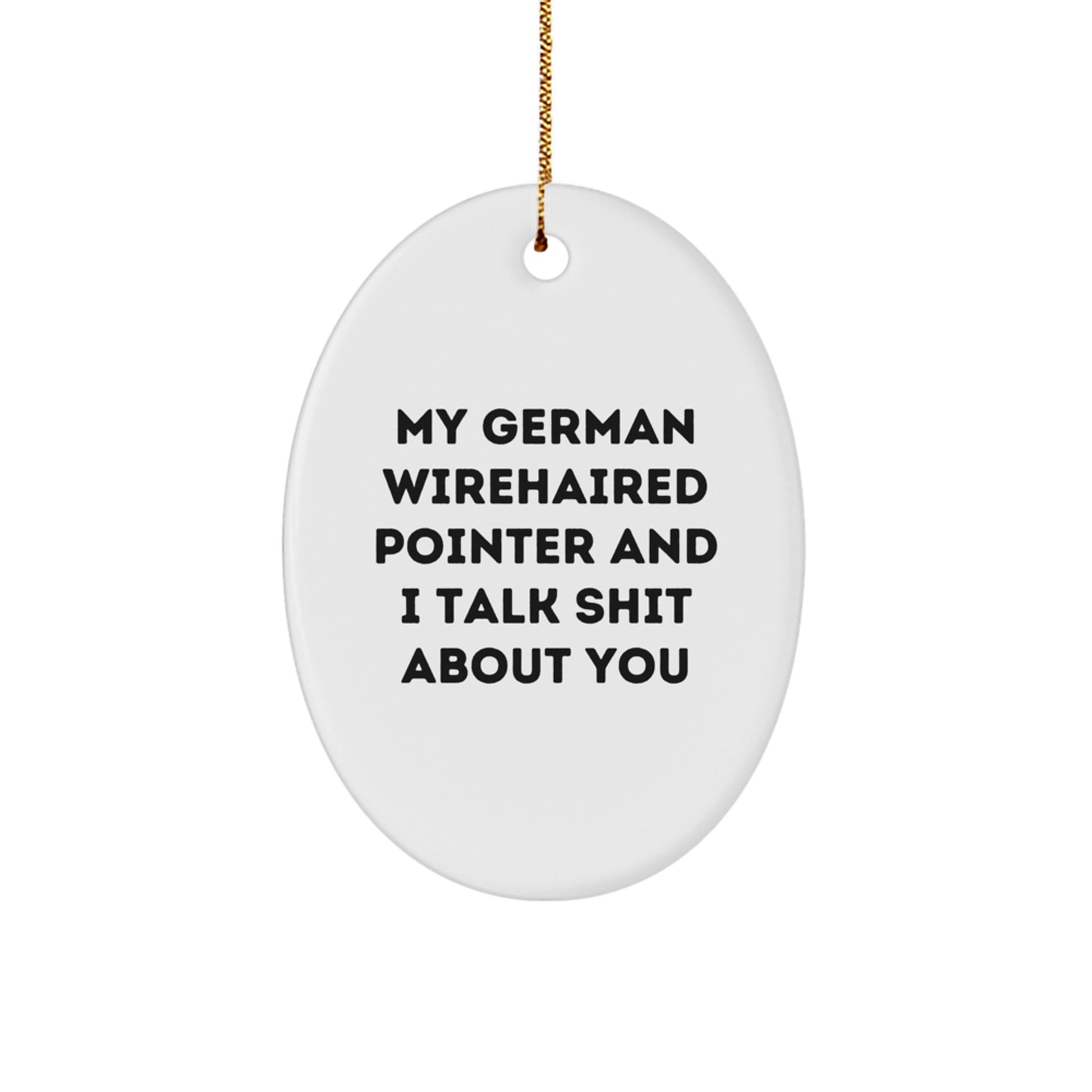 German Wirehaired Pointer Dog Lover Funny Oval Ornament Gifts from Family and Friends for Men and Women Christmas Unique Gift - Image 1
