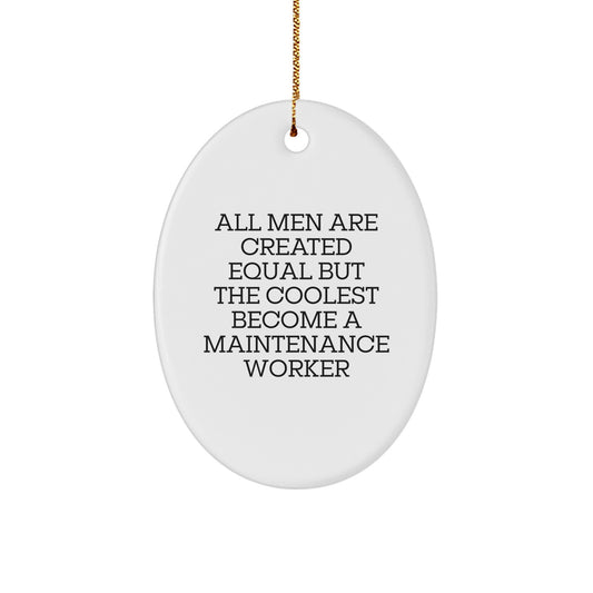 Christmas Gift for Her – Maintenance Worker Oval Ornament Present - Image 1