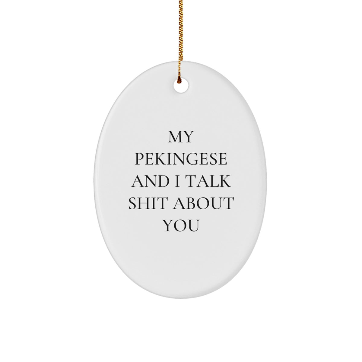 Pekingese Dog Oval Ornament Keepsake Christmas Gift for Him - Image 1