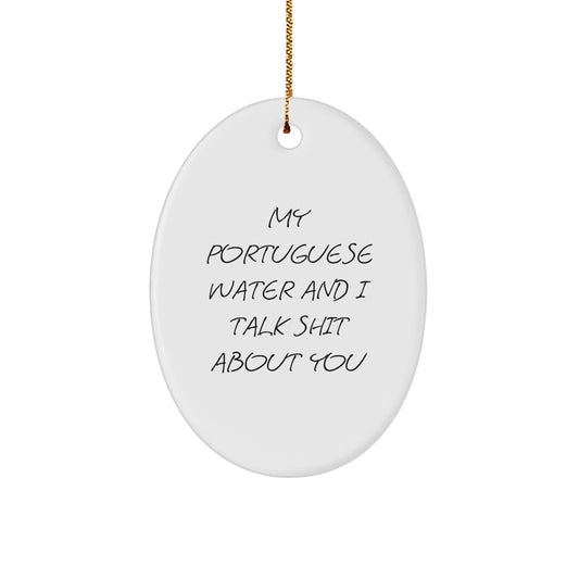 Portuguese Water Dog Favorite Oval Ornament for Kids Christmas Gift - Image 1