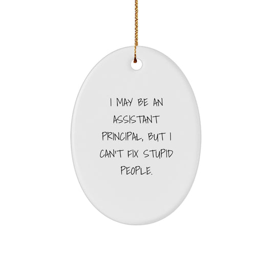 Funny Assistant Principal Oval Ornament Gifts from Men to Friends for Christmas Unique - Image 1