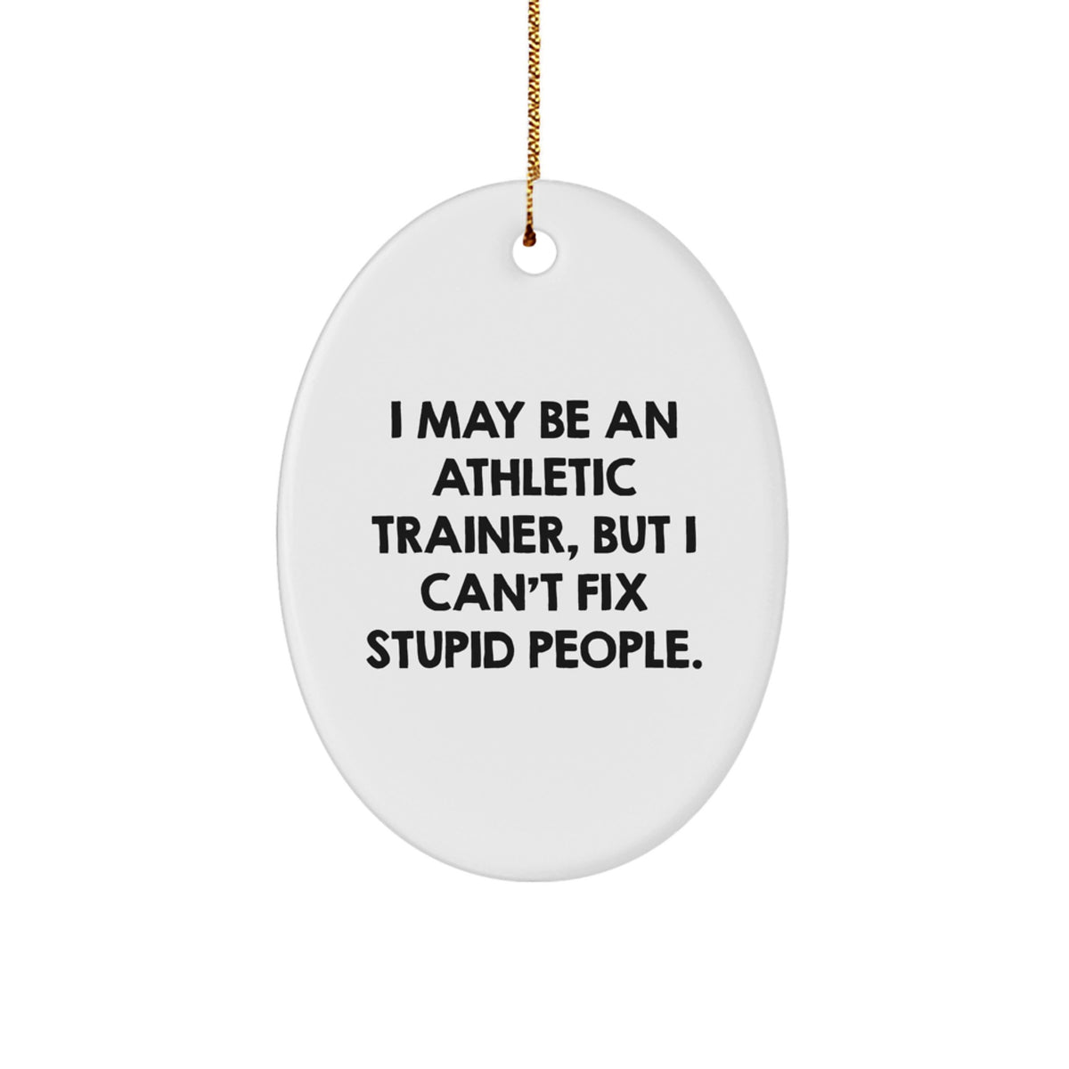 Funny Athletic Trainer Gifts for Him - Oval Ornament I May Be An Athletic Trainer But I Cant Fix Stupid People Christmas Unique - Image 1