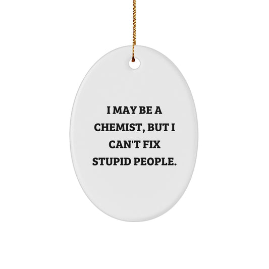 Funny Chemist Gifts for Men, Oval Ornament Quote Christmas Unique Gifts from Family or Friends, Chemist Oval Ornament - Image 1