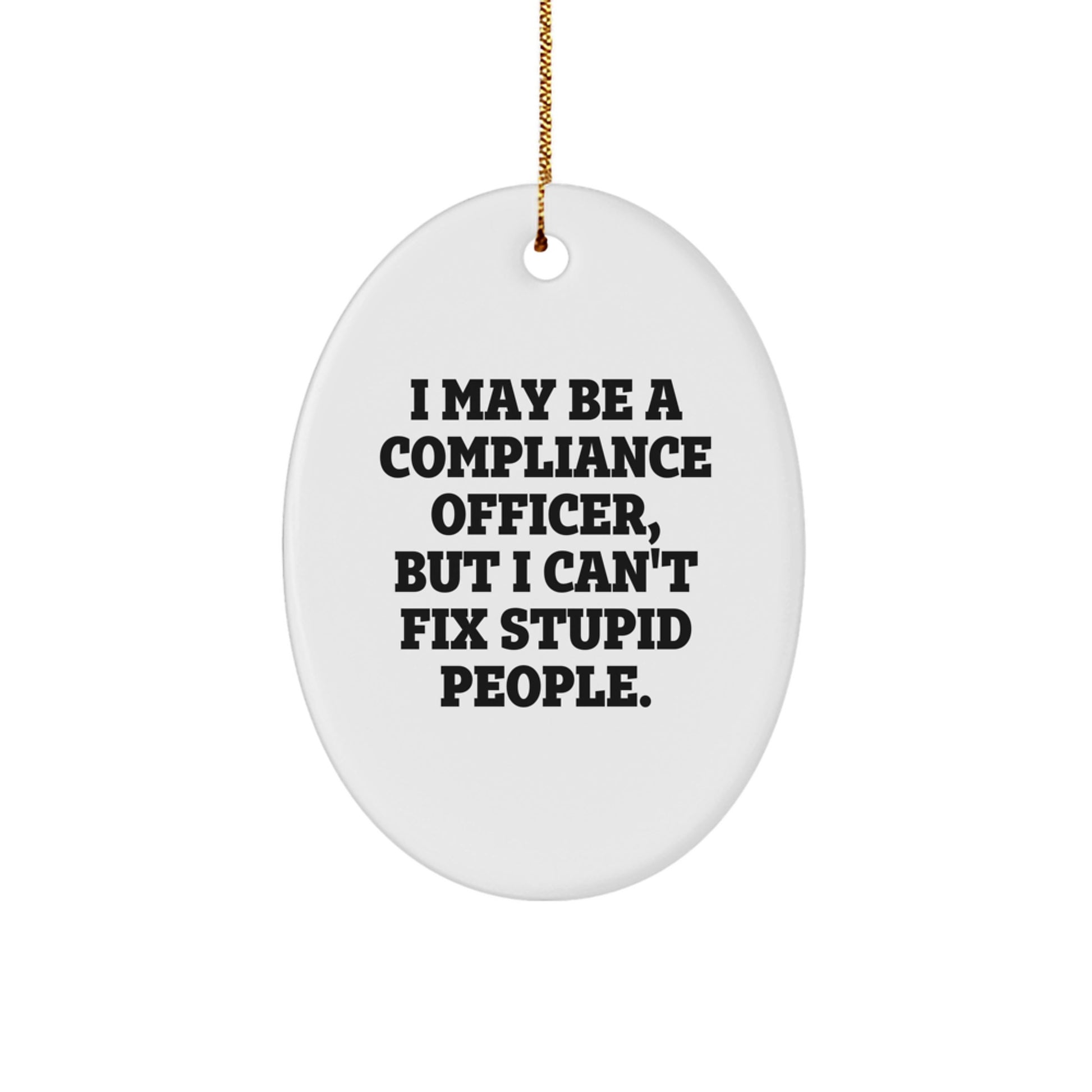 Funny Compliance Officer Oval Ornament Gifts from Friends for Christmas Unique Presents - Image 1