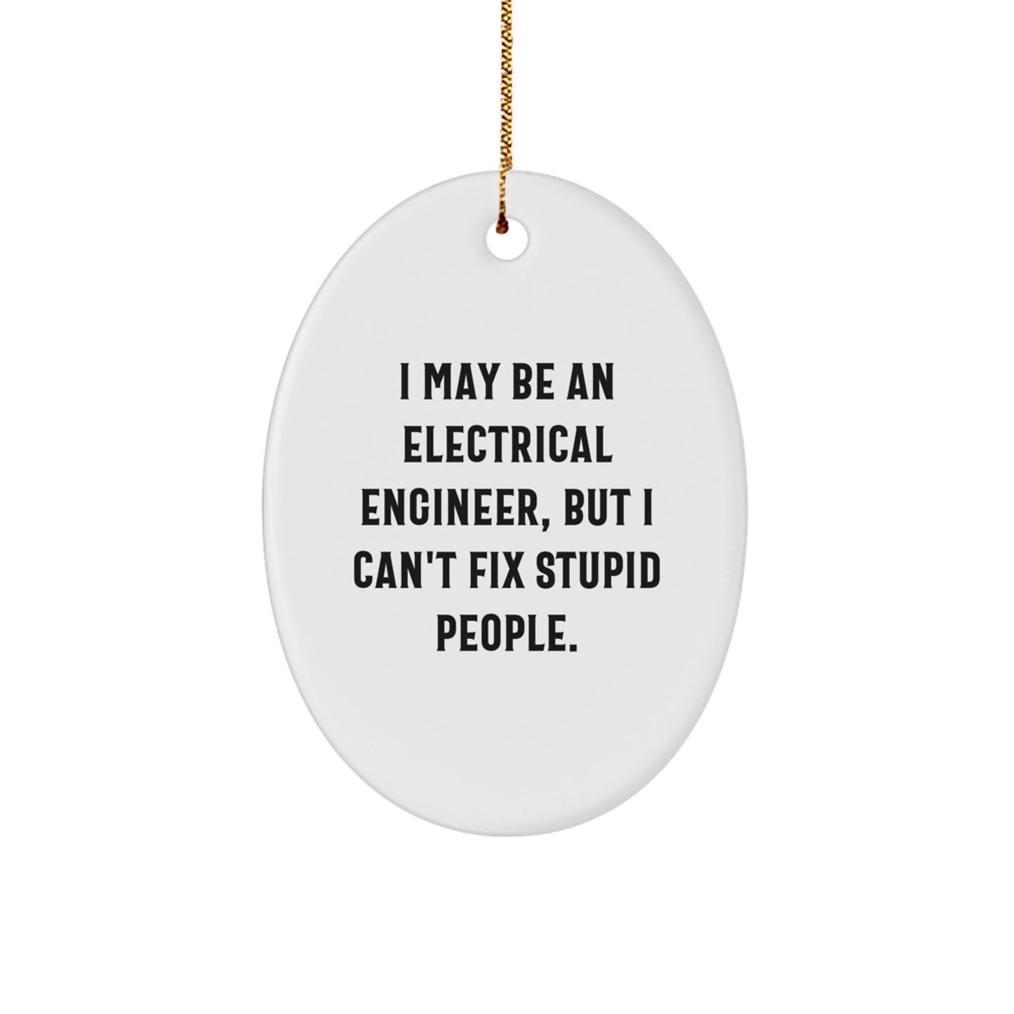 Christmas Gift for Her Electrical Engineer Oval Ornament Present - Image 1