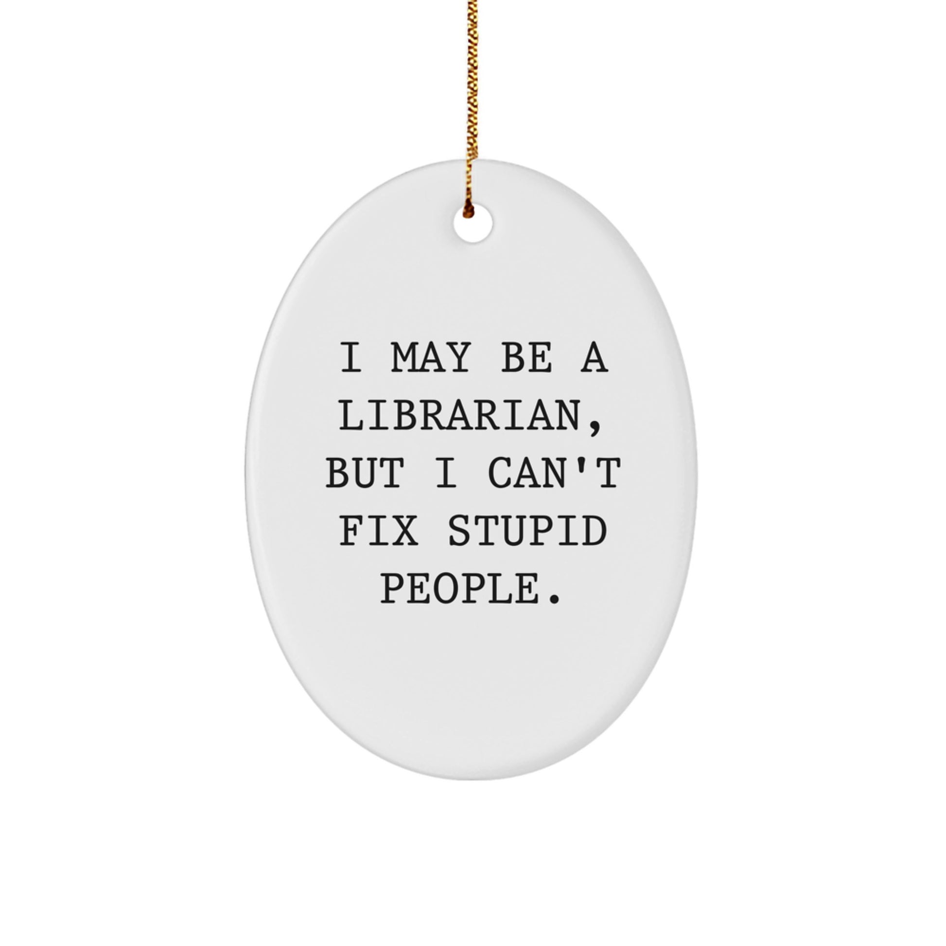 Librarian Keepsake Oval Ornament for Him Christmas Gift - Image 1