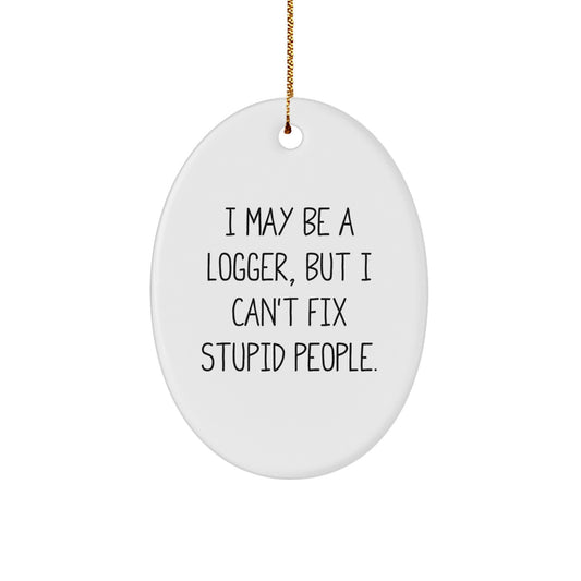 Christmas Gift for Her Logger Christmas Ornament Present Brightly - Image 1
