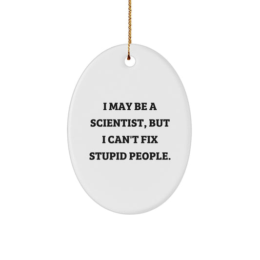 Scientist Oval Ornament Christmas Gift for Coworkers Idea - Image 1