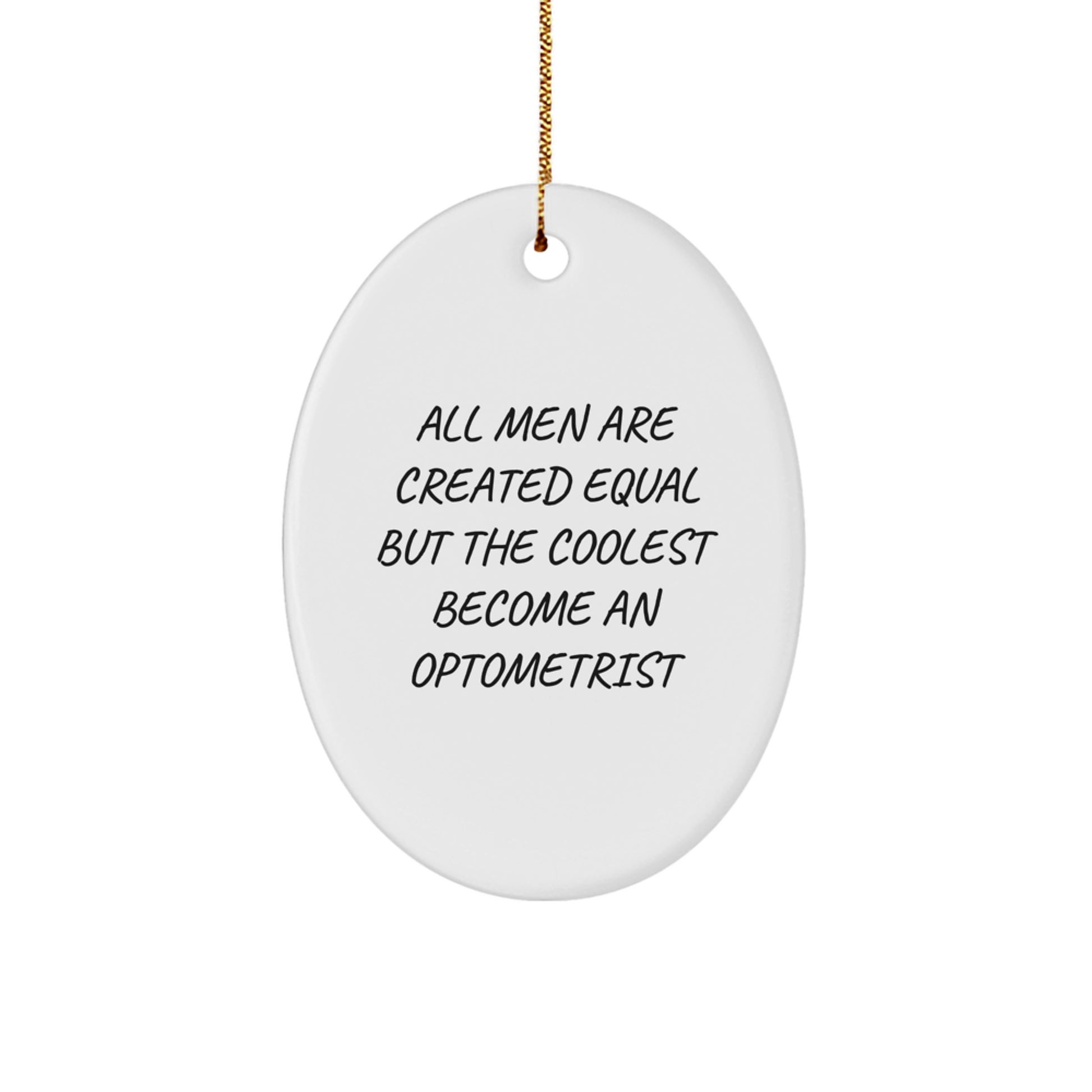 Funny Optometrist Oval Ornaments Gifts for Men from Family, Unique Christmas Ornament Decorations for Office Desk - Image 1