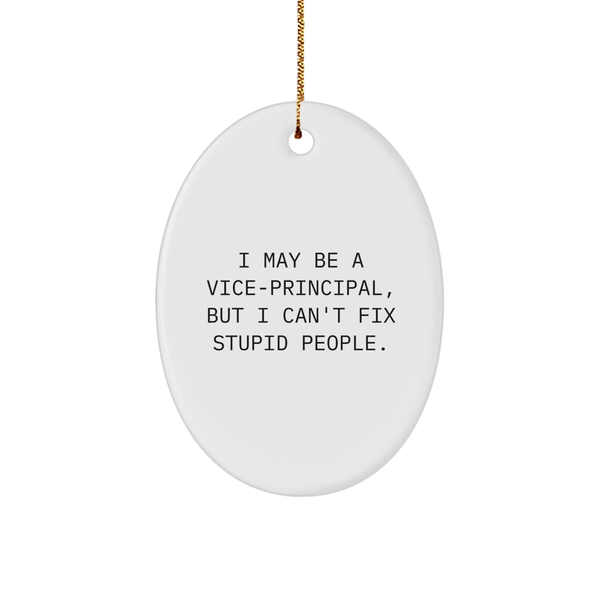 Funny Vice-principal Gifts from Men, Gifts for Vice-principal Friends, Oval Ornament Christmas Unique Gifts - Image 1