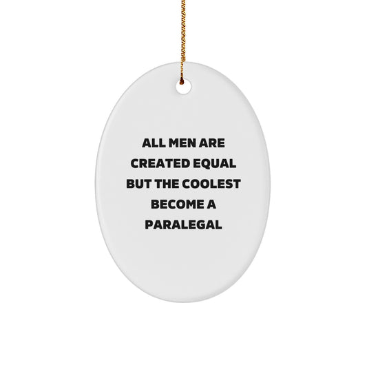 Funny Paralegal Gifts from Friends for Paralegal Oval Ornament Christmas Unique Gifts - Image 1