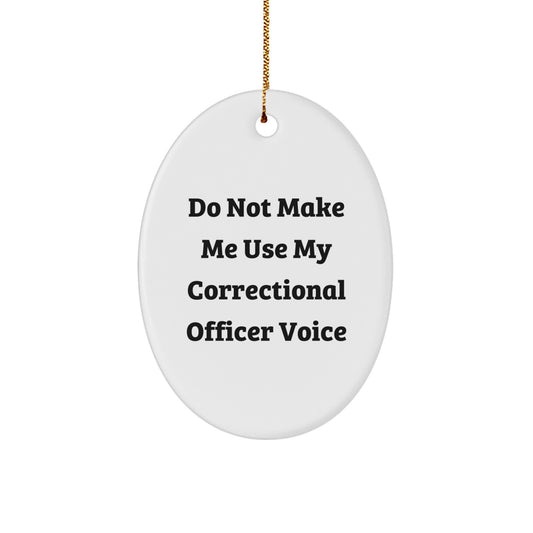 Christmas Gift for Her Present Oval Correctional Officer Ornament - Image 1