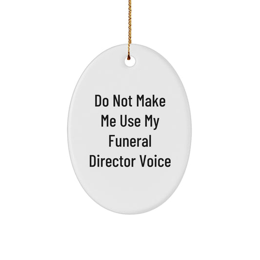 Funeral Director Oval Christmas Ornament for Kids Favorite Holiday Gift - Image 1