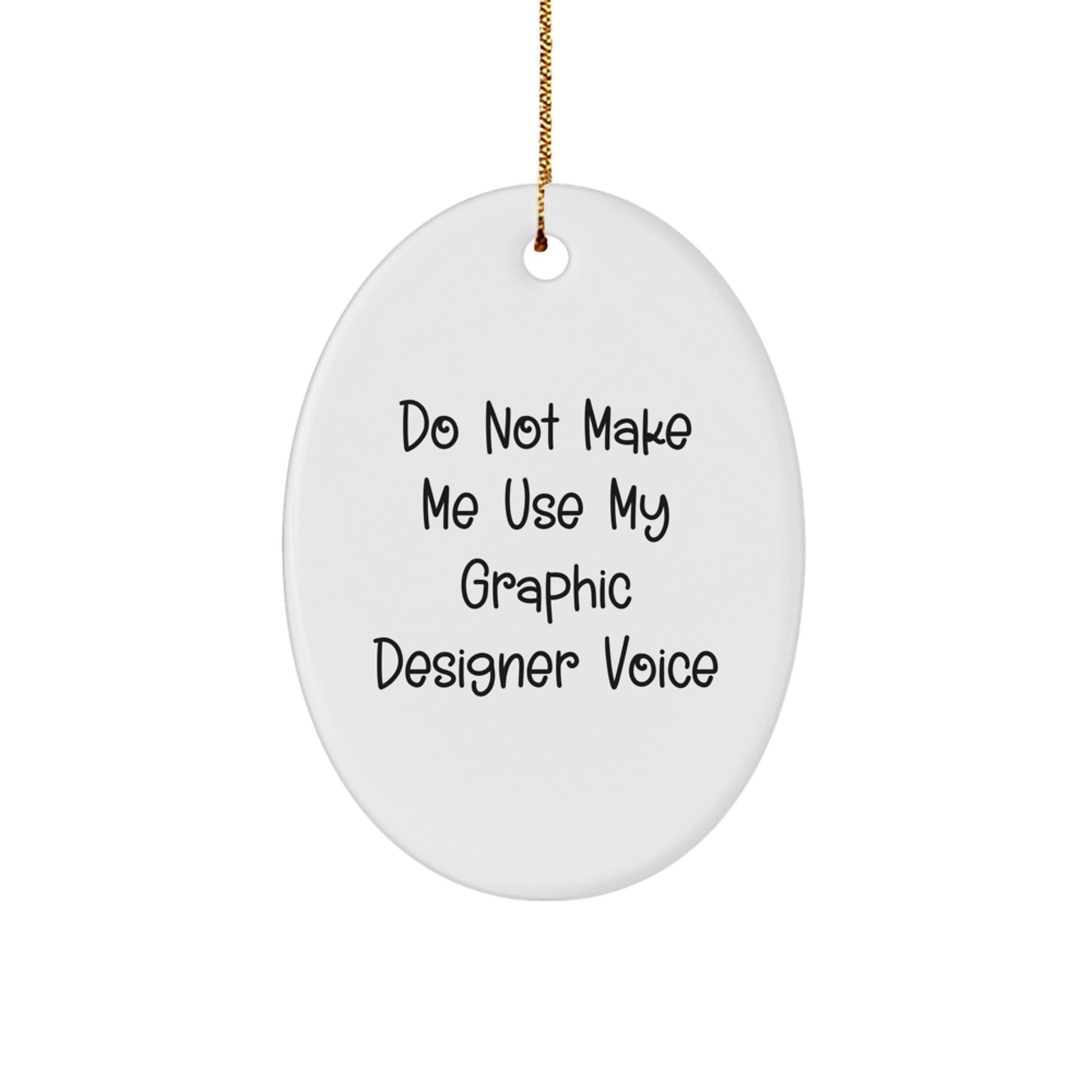 Christmas Gift Oval Ornament for Her Graphic Designer Present - Image 1
