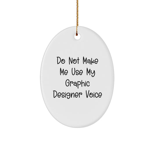 Christmas Gift Oval Ornament for Her Graphic Designer Present - Image 1