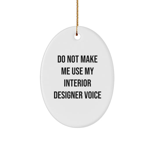 Interior Designer Oval Christmas Ornament for Coworkers Gift Idea - Image 1