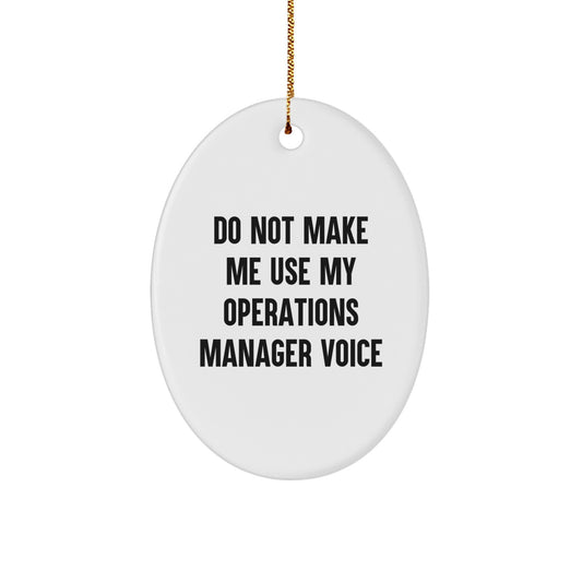 Christmas Gift Present for Her Operations Manager Oval Ornament - Image 1