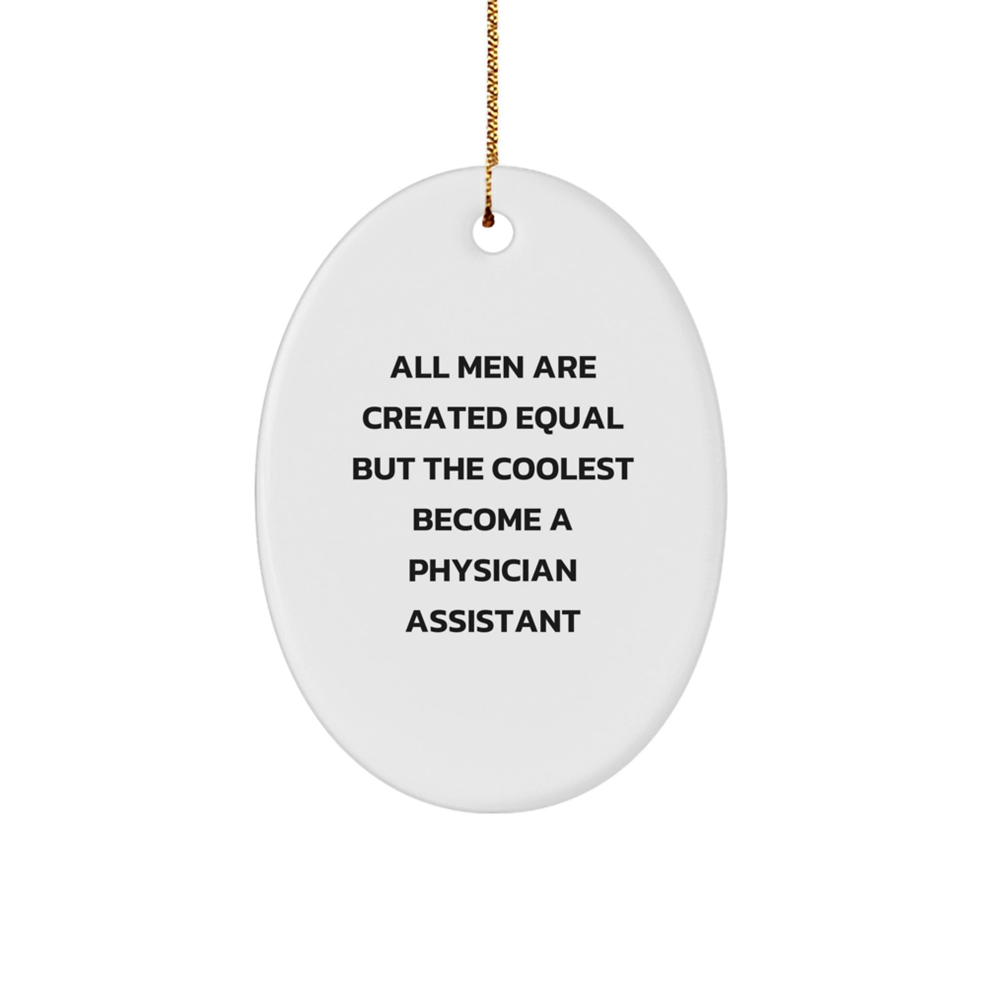 Gifts for Physician Assistant Friends - Funny Oval Ornament for Christmas Unique Gifts from Men - Image 1