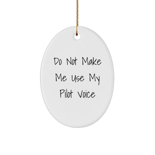 Pilot Favorite Oval Ornament for Kids Christmas Gift With Gold Cord - Image 1