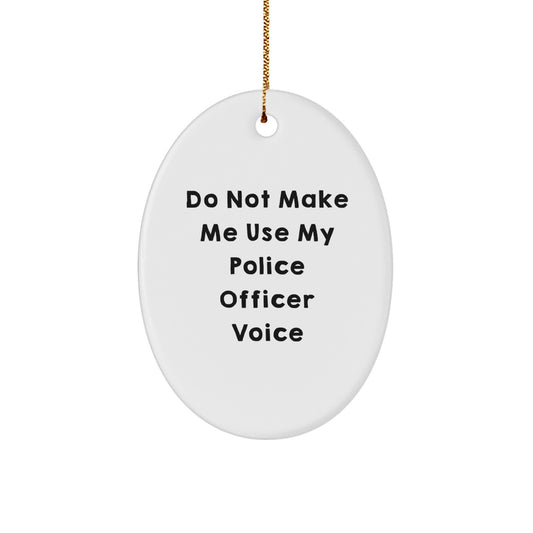 Christmas Gift Oval Ornament for Her Police Officer Present - Image 1