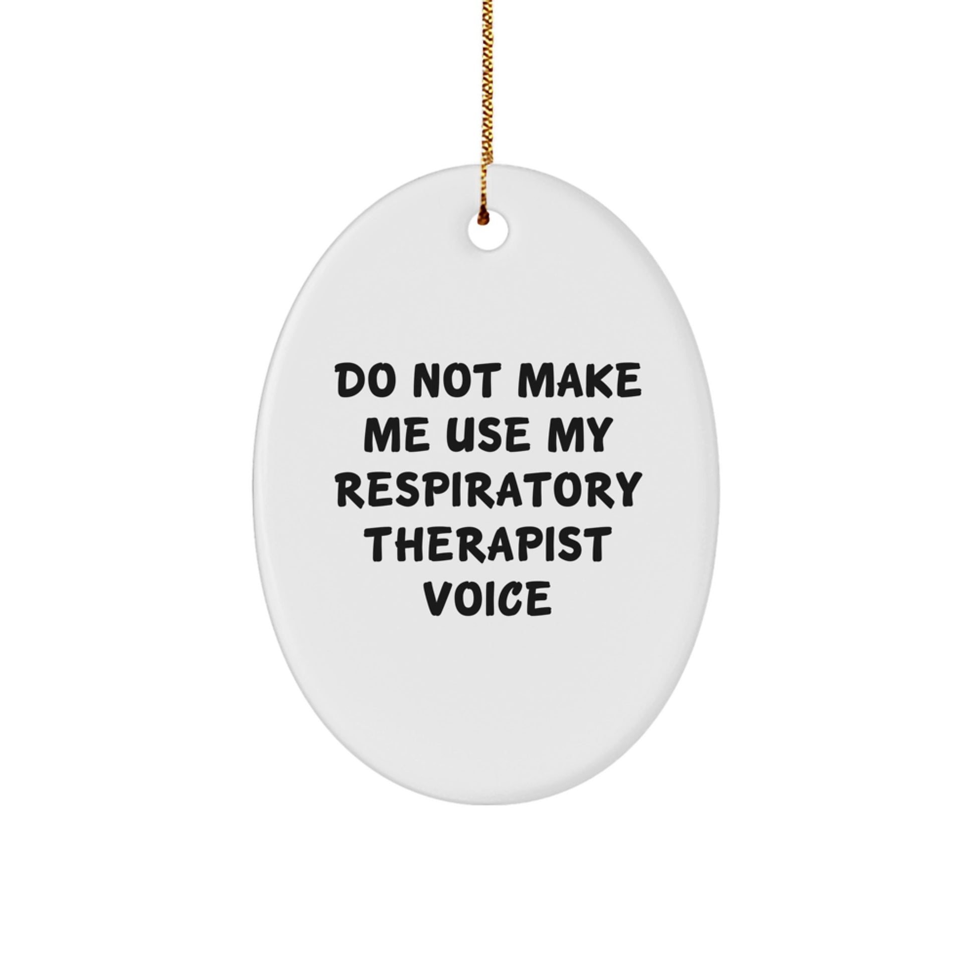 Funny Respiratory Therapist Gifts for Men, Oval Ornament from Coworkers, Christmas Unique - Image 1