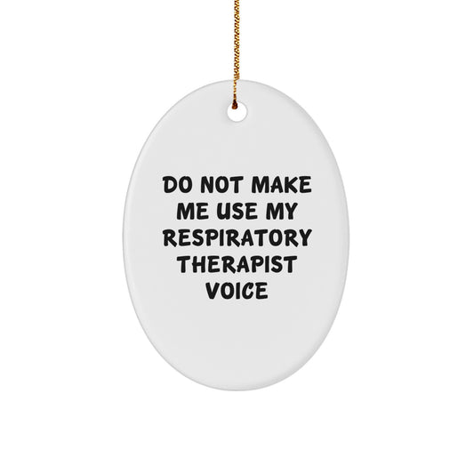 Funny Respiratory Therapist Gifts for Men, Oval Ornament from Coworkers, Christmas Unique - Image 1
