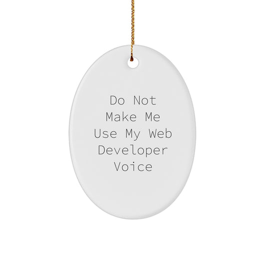 Web Developer Oval Ornament Idea Christmas Gift for Coworkers - Image 1