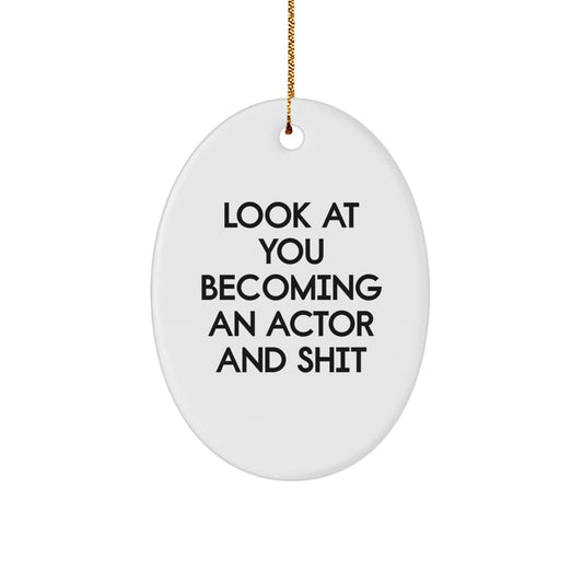 Christmas Gift for Her Actor Oval Ornament Present - Image 1