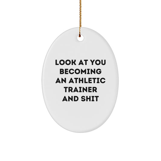 Witty Athletic Trainer Novelty Christmas Ornament for Friends Gift - Image 1