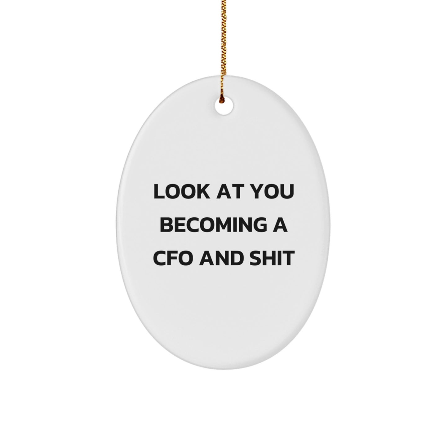 Funny CFO Gifts for Him - Oval Ornament Look At You Becoming A CFO and Shit - Christmas Unique Gifts from Friends - Image 1