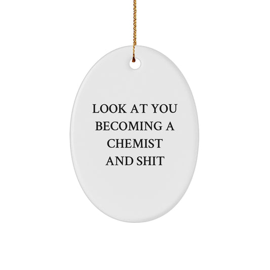 Christmas Gift Funny Chemist Christmas Ornament for Her - Look At You - Image 1
