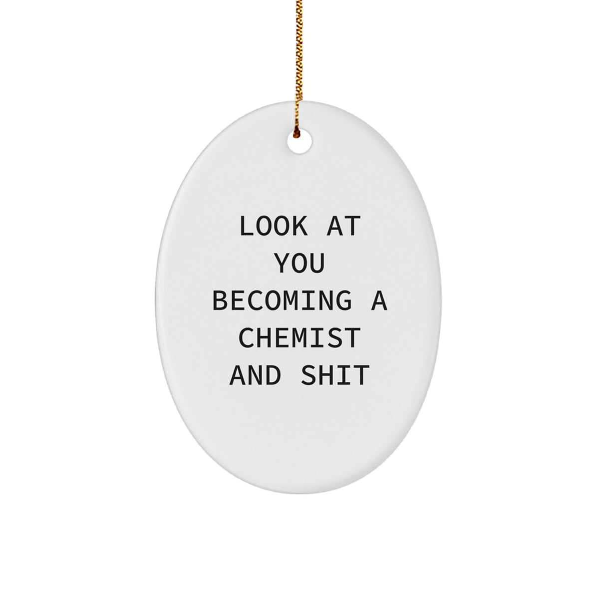 Hilarious Chemist Christmas Ornament Gift for Friends - Look At You - Image 1