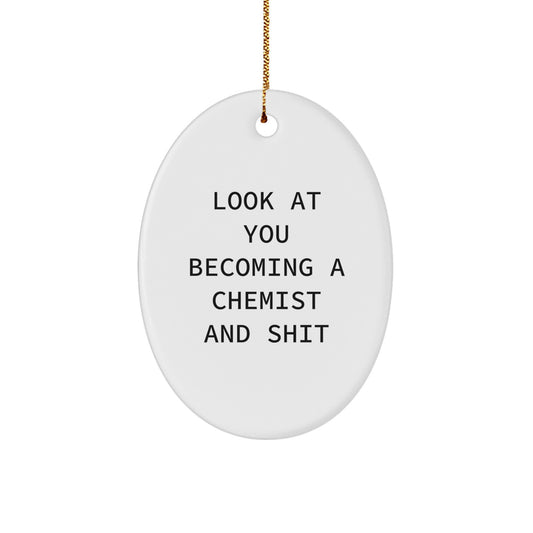 Hilarious Chemist Christmas Ornament Gift for Friends - Look At You - Image 1