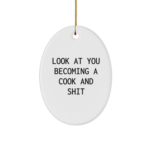 Cook Dad Keepsake Oval Ornament for Him Seasonal Holiday Christmas Gift - Image 1