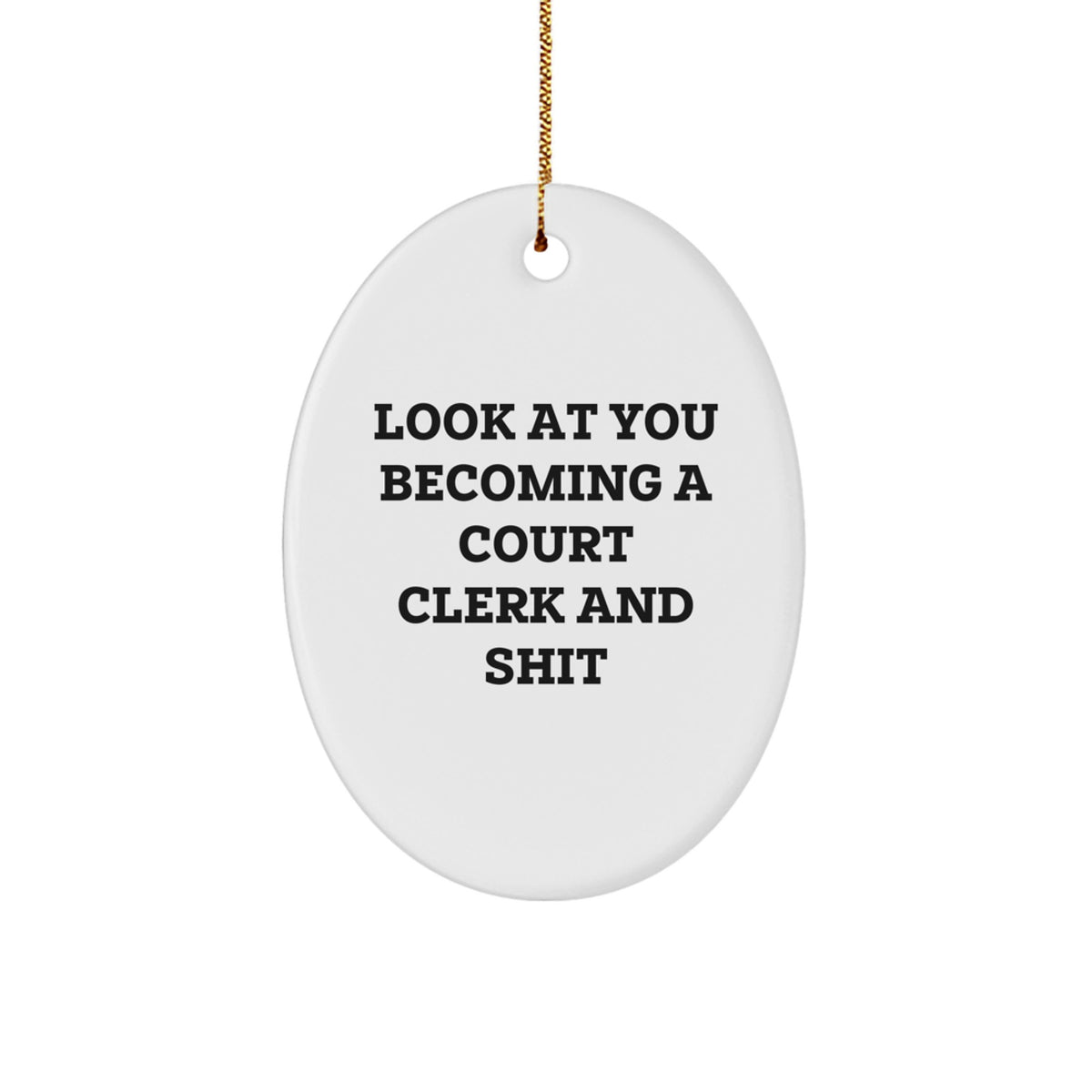Christmas Gift Court Clerk Ornament - A Funny Present for Her - Image 1