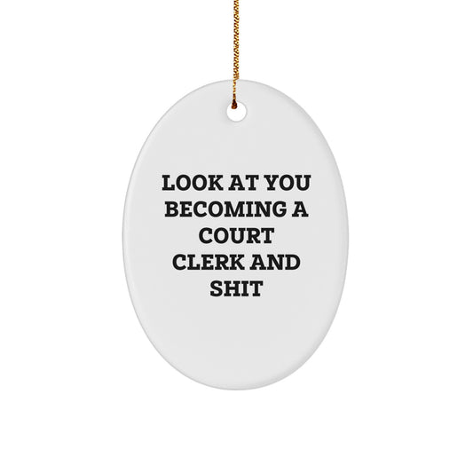 Christmas Gift Court Clerk Ornament - A Funny Present for Her - Image 1