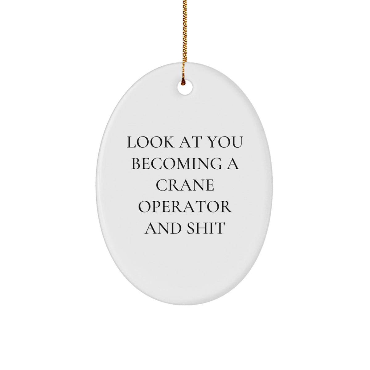 Christmas Gift for Her White Crane Operator Ornament Present - Image 1