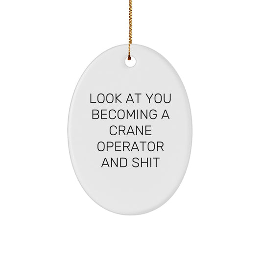 Sassy Crane Operator Novelty Christmas Ornament for Friends Gift - Image 1