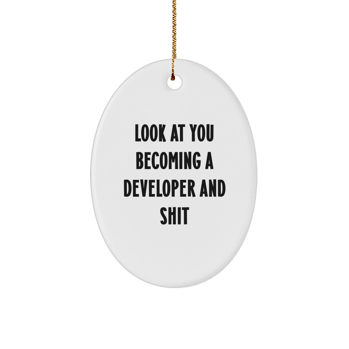Christmas Gift Oval Ornament for Her Developer Surprise - Image 1