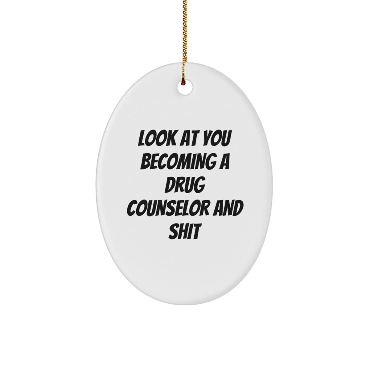 Funny Christmas Ornament for Drug Counselor - Look At You and Shit Gift - Image 1