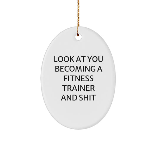 Fitness Trainer Oval Ornament for Coworkers Idea Christmas Gift - Image 1
