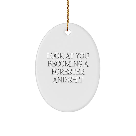 Witty Forester Christmas Ornament Gift for Friends - Image 1