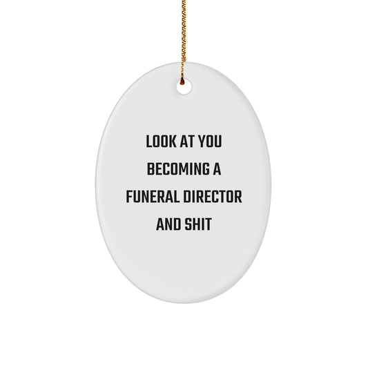 Sassy Funeral Director Christmas Ornament Memento for Roommates Gift - Image 1