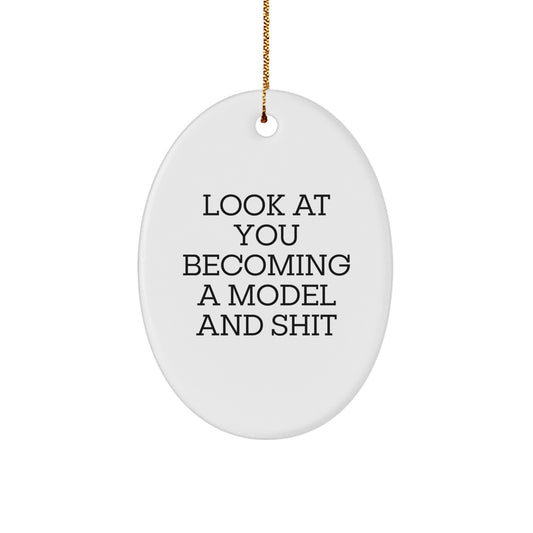 Funny Model Gifts for Friends, Oval Ornament Unique Christmas Unique Gifts from Men, for Model Enthusiasts - Image 1