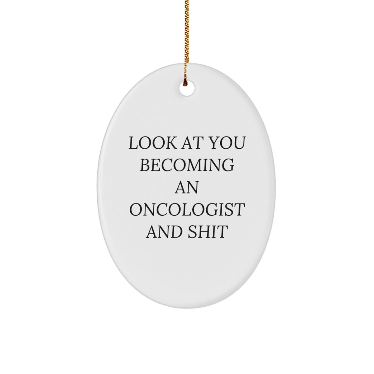 Christmas Gift for Her Oncologist Oval Celebration Ornament Present - Image 1