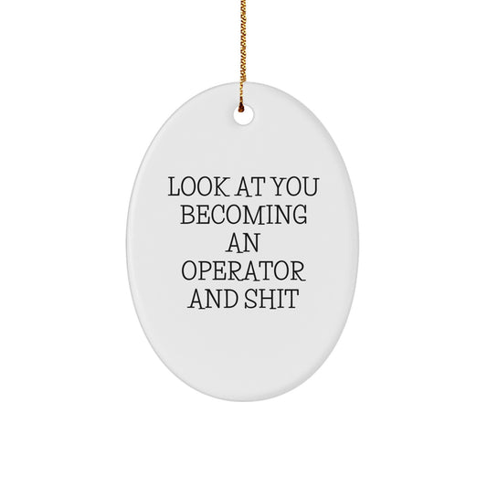 Operator Oval Ornament Idea for Coworkers Christmas Gift - Image 1