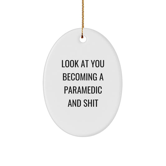 Funny Rescue Worker Oval Ornament Gifts for Him from Friends, Coworkers, or Family - Image 1