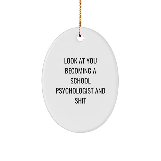Christmas Gift Oval Ornament for Her Present School Psychologist - Image 1