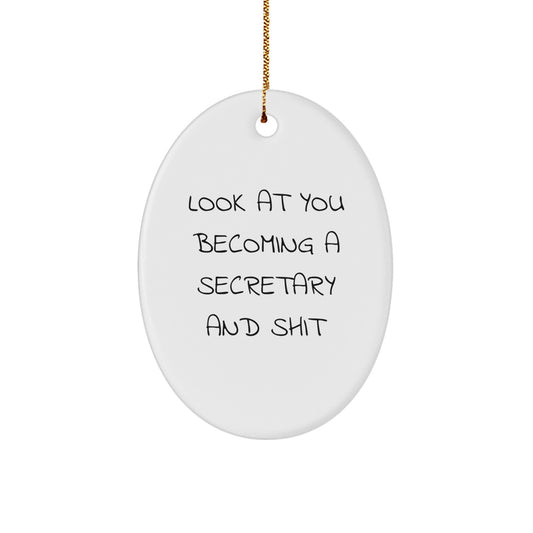 Christmas Ornament Funny Secretary Gift for Coworkers - Look At You - Image 1